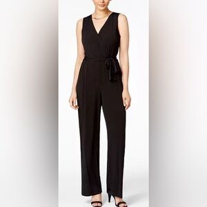 NY COLLECTION
Petite Surplice Belted Wide-Leg Jumpsuit Jumpsuit black Size PM